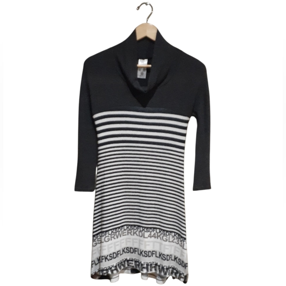 MOTHER Women's Knit Dress Black / White Stripe Size XS/S